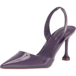 Marc Fisher Womens Purple Leather Closed Pointed Toe Hadya Slingback Pumps Shoes